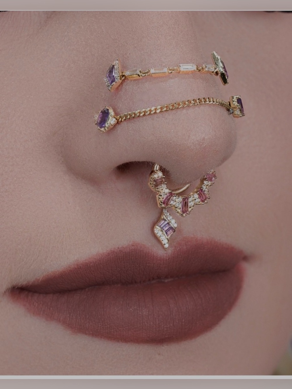 Gently used Buddha Jewelry clicker w amethyst + diamonds in rose gold 👀💜🩷💜🩷💜👀